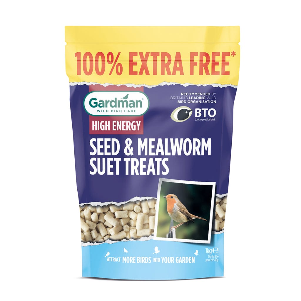Gardman Suet Pellets Gardman Seed & Mealworm Suet Treats 500g + 100% Extra Free