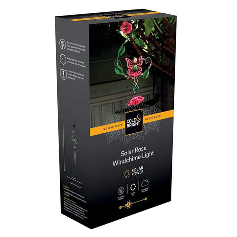 Gardman Wind Chimes Gardman Solar Rose Wind Chime with LED Light