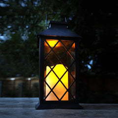 Gardman Lanterns Black Gardman Solar Traditional Candle Lantern Small