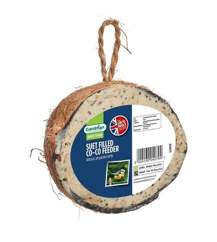 Gardman Suet Coconut Shells Gardman Suet Filled Co-Co Feeder
