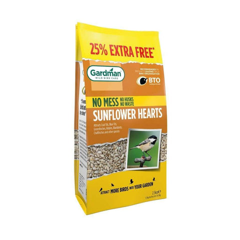 Gardman Sunflower Seeds Gardman Sunflower Hearts 2kg  + 25% Extra Free
