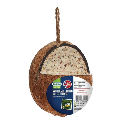 Gardman Suet Coconut Shells Gardman Whole Suet Filled Co-Co Feeder