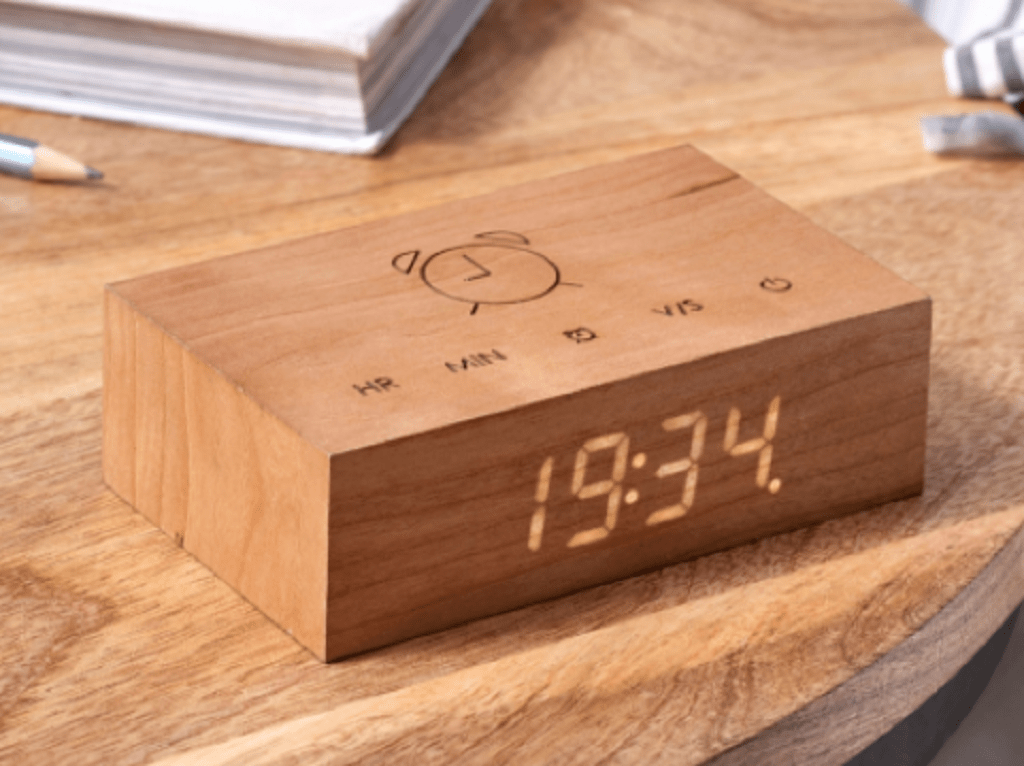 Gingko Technology Gifts Gingko Flip Click Clock Cherry Wood