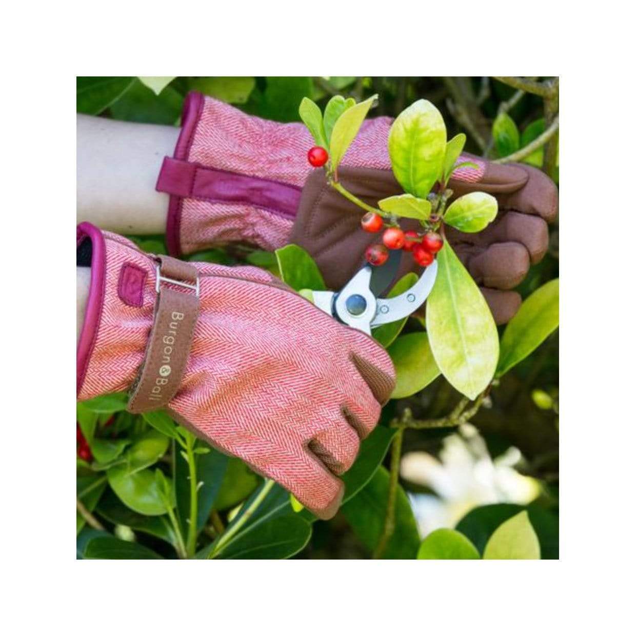 tweed gardening gloves Gloves Gardening Burgon & Ball The Love Tweed Red – Trowell Garden Centre