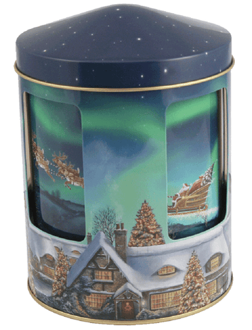 Brambles Grandma Wild's Shortbread Northern Lights Rotating Biscuit Tin