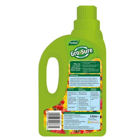 Westland Horticulture Garden Plant Feeds Gro-Sure All Purpose Plant Food 1L + 50% Extra