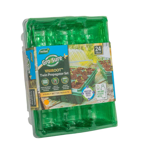 Westland Horticulture Propagator Unheated Gro-Sure Visiroot Twin Propagator Set