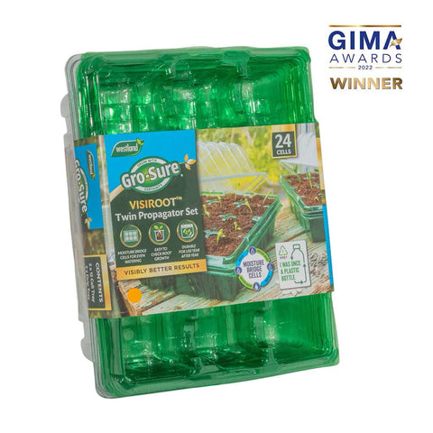 Westland Horticulture Propagator Unheated Gro-Sure Visiroot Twin Propagator Set