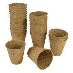 Gardman Fibre Pots Grow It Fibre Pots Round 8cm Pack of 48