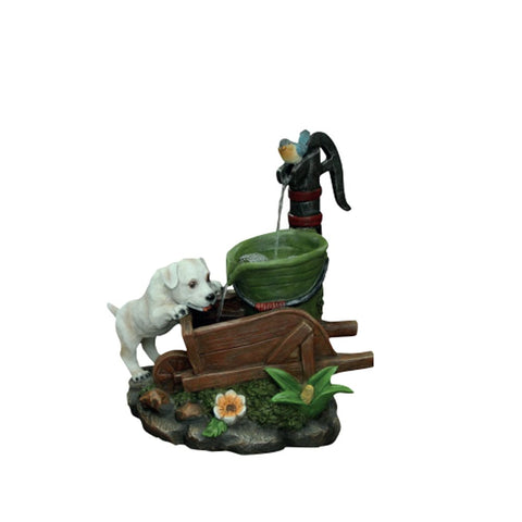 Solar Creations Water Feature Hamac Solar Dog at Wheelbarrow Water Feature