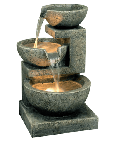 Aqua Creations Water Feature Hamac Solar Medium Granite 3 Bowl Water Feature
