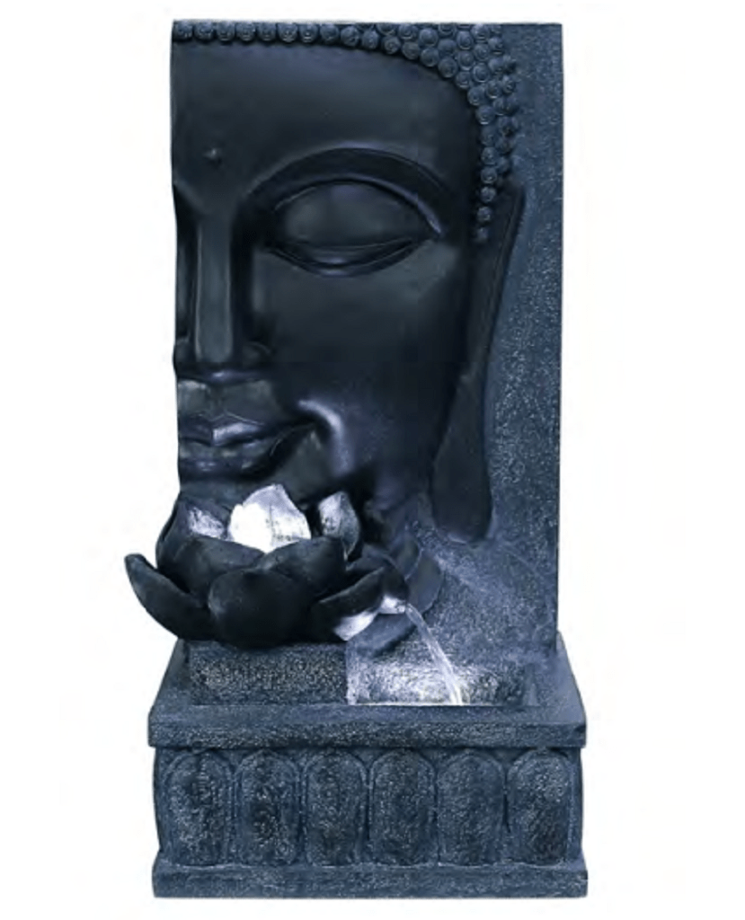 Tranquil Buddha Wall Water Feature With LED Lights Trowell Garden Centre
