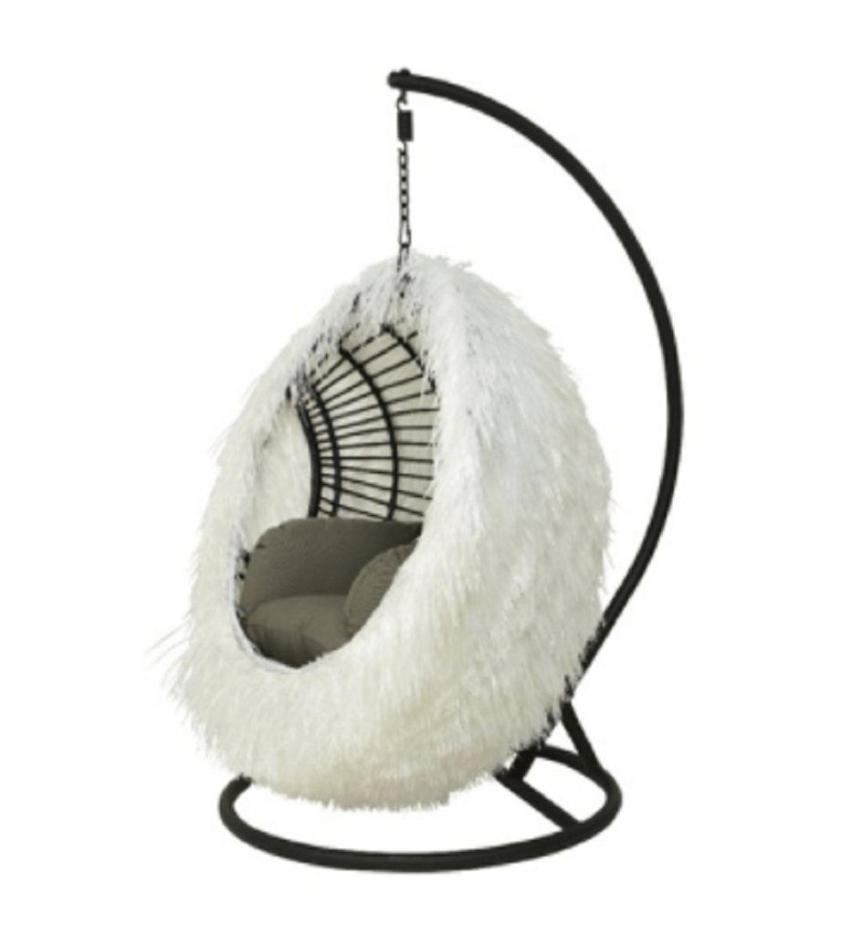 Hanging Egg Chair Cover White Raffia Trowell Garden Centre