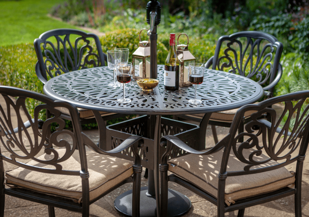 Dubbelzinnig Oranje Ass Hartman Amalfi 4 Seat Round Set In Bronze – Trowell Garden Centre