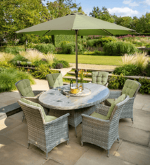 Hartman Garden Furniture Set Hartman Heritage 6 Seater Oval Set Ash/Laurel