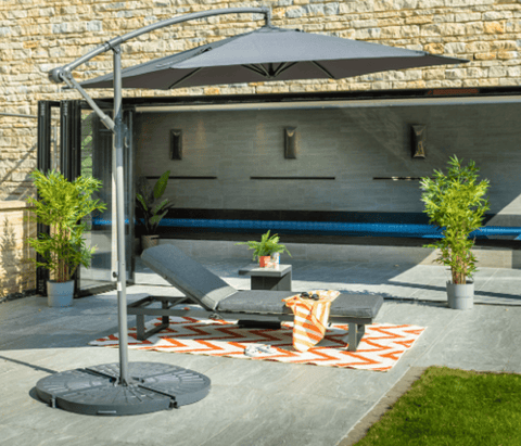 Hartman Garden Parasols Hartman Mediterranean 3m Parasol with Base Grey