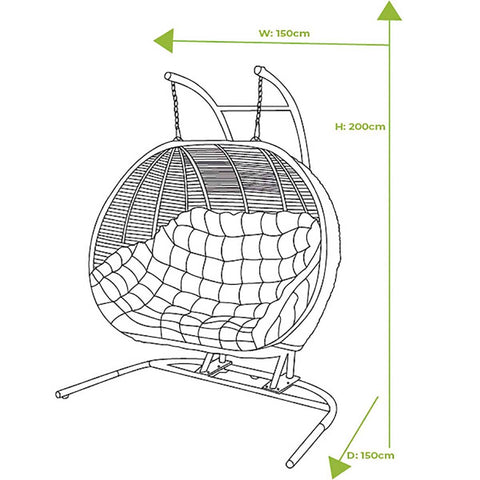 Hartman Garden Hanging Egg Chair Hartman Westbury Double Hanging Chair Beech/Dove