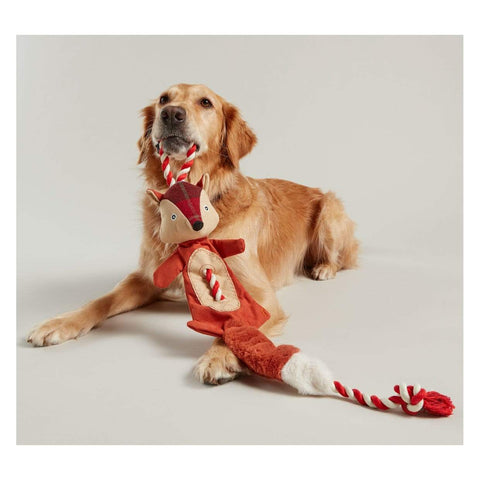 Joules Dog Toys Heritage Tweed Rope Fox