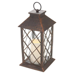Jingles Lanterns Jingles Bronze Lantern With Flickering Candle B/O