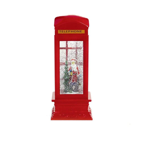 Jingles Water Spinner Christmas Telephone Box Water Spinner Lantern - Santa