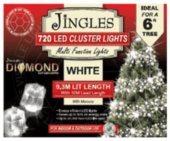 Jingles Christmas Lights Jingles Diamond Cluster LED Christmas Lights White Indoor-Outdoor
