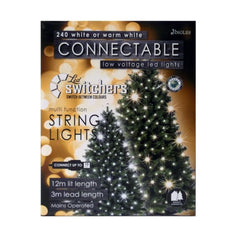 Jingles Christmas Lights Jingles switch between colours, 240 White or Warm White LED string Lights, connectable