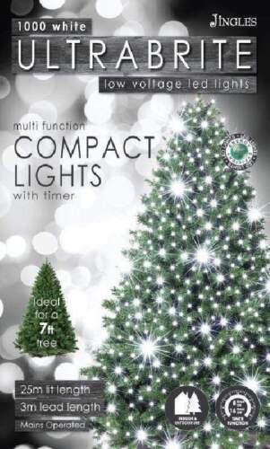 Jingles Christmas Lights 1000L Jingles Ultra Bright Compact LED Lights 1000 - Cool White- New