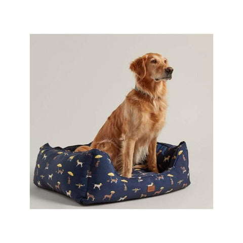 Joules Dog Beds & Mattresses Dogs Box Bed in Dog Print - Medium