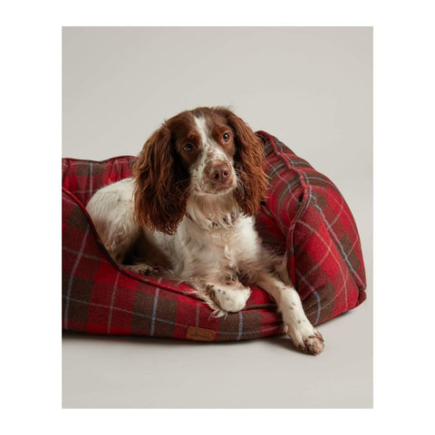 Joules Dog Beds & Mattresses Joules Dogs Box Bed in Red Heritage Tweed