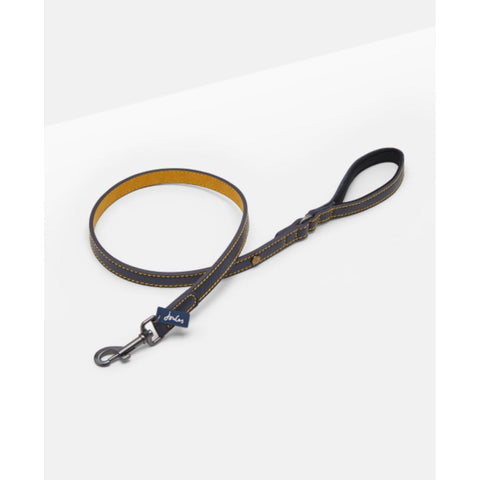 Joules Dog Collars & Leads Joules Navy Leather Lead 40"