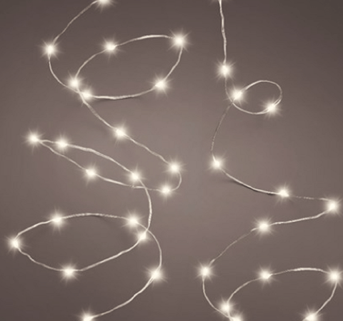 Kaemingk String Lights Kaemingk 2.45m LED Twinkle 8 Function Lights Silver/Warm White