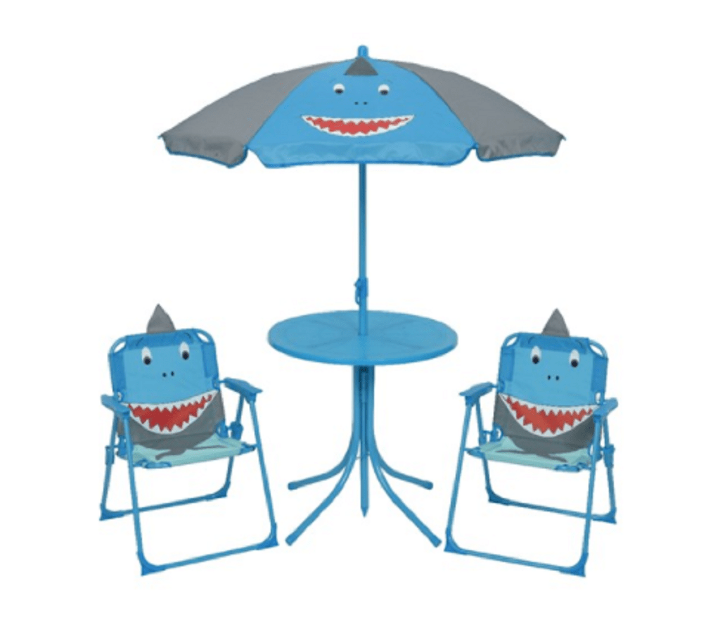 Kaemingk Childrens Bistro Garden Furniture Set Shark Design Trowell