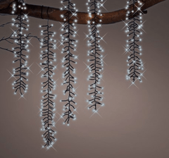 Kaemingk Christmas Lights Kaemingk Christmas 8 Function Twinkle Cascade LED Lights Cool White