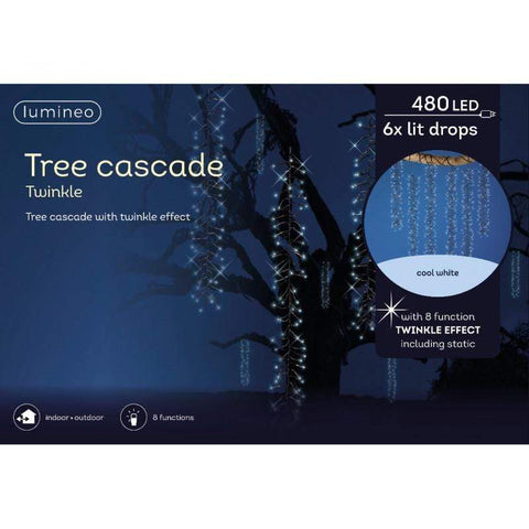 Kaemingk Christmas Lights Kaemingk Christmas 8 Function Twinkle Cascade LED Lights Cool White