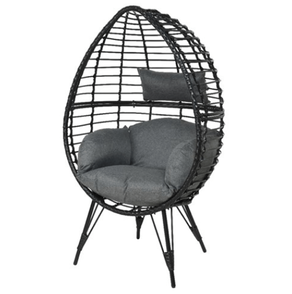 Kaemingk Kaemingk Evora Outdoor Standing Egg Chair Wicker Black