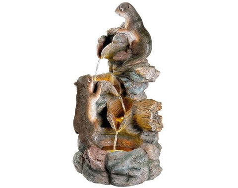 Kaemingk Water Feature Kaemingk Ferrets on Rocks LED Water Feature