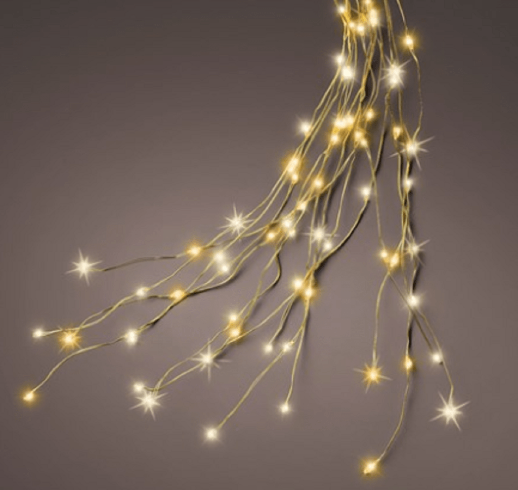Kaemingk Tree Lights Kaemingk Flashing 7ft Micro-LED Tree Lights Gold/Mixed White LEDs