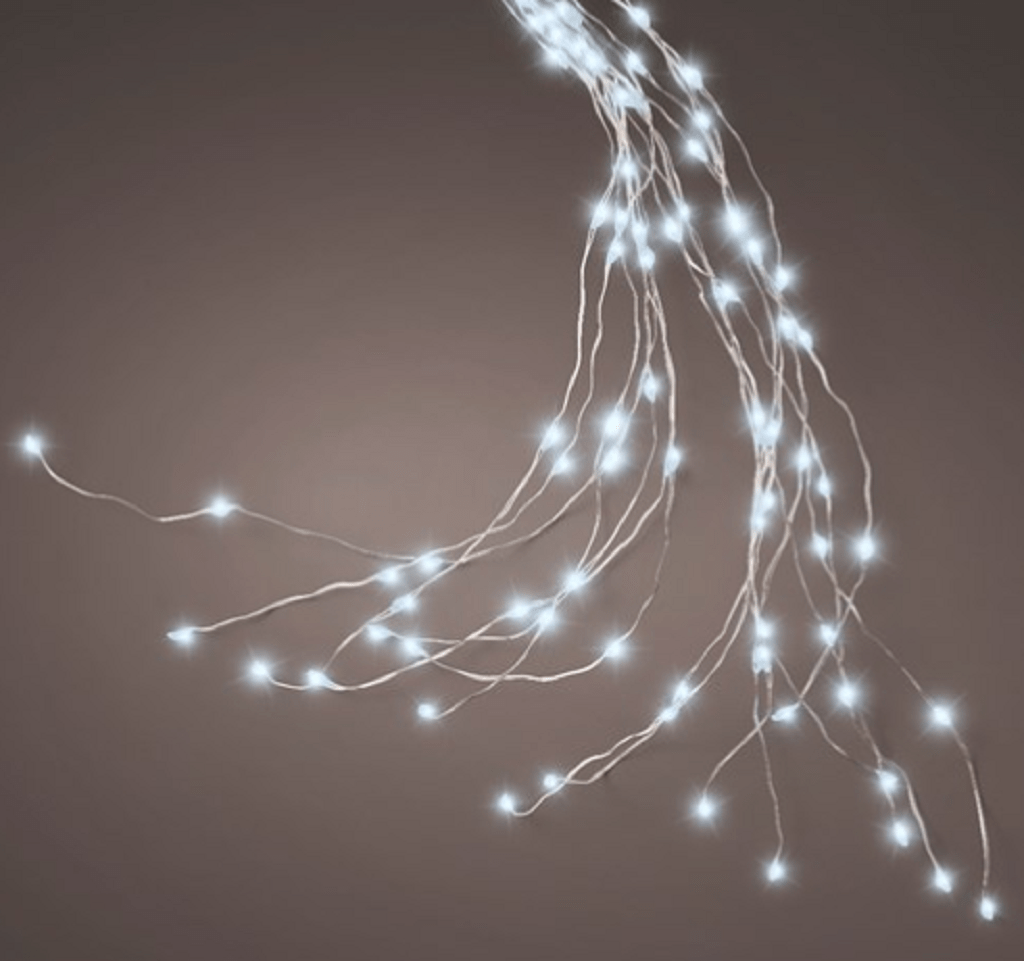 Kaemingk Tree Lights Kaemingk Flashing 7ft Micro-LED Tree Lights Silver/Cool White