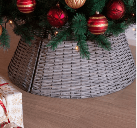 Kaemingk Tree Ring Kaemingk Grey Chipboard Weave Christmas Tree Ring