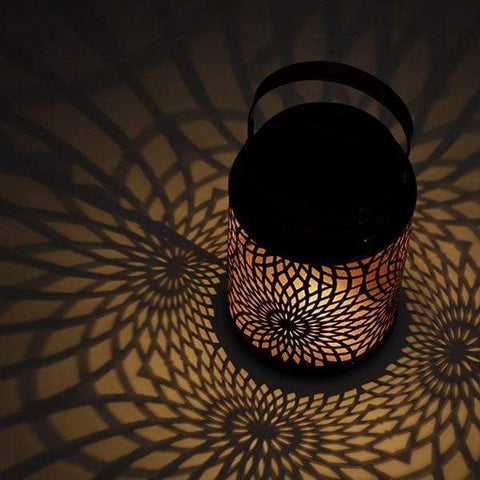 Kaemingk Solar Lighting Kaemingk Laser Cut Solar Lantern in White/Pink/Burgundy