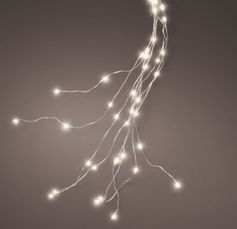 Kaemingk Christmas Lights Kaemingk Micro LED Steady Tree Lights Silver/Warm White 2.4m