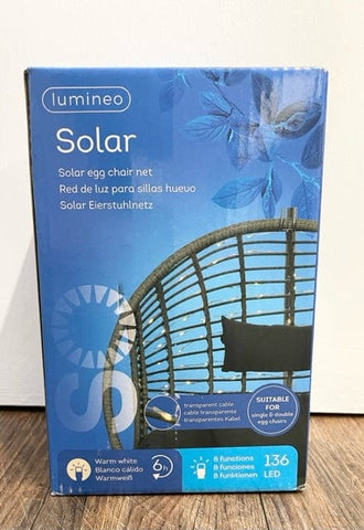 Kaemingk Solar Lighting Kaemingk Solar Egg Chair Lights 8 Function clear cable