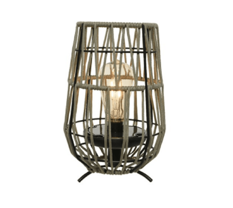 Kaemingk Solar Lighting Kaemingk Solar Lantern Resin Weave Taupe