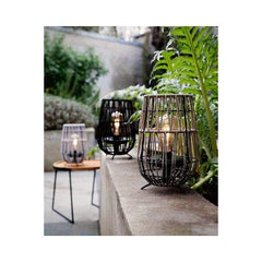Kaemingk Solar Lighting Kaemingk Taupe Resin Weave Solar Garden Lantern