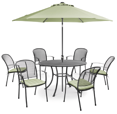 Kaemingk Garden Furniture Set Kettler Caredo 6 Seat Dining Set Sage