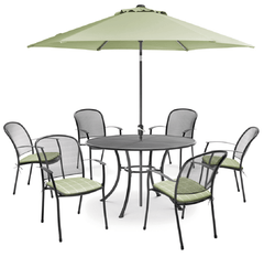 Kaemingk Garden Furniture Set Kettler Caredo 6 Seat Dining Set Sage