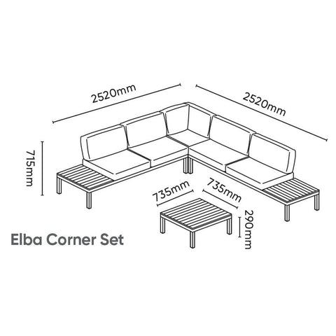 Kettler Corner Lounge Sets Kettler Elba Low Corner Lounge Set
