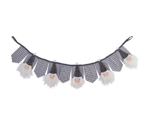 Richard Lang Christmas Decor Langs Giftware Christmas Gonk Bunting Grey & White