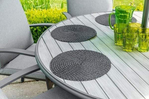 Leisuregrow Garden Furniture Set Leisuregrow Turin 4 Seater Set With Parasol In Graphite Grey