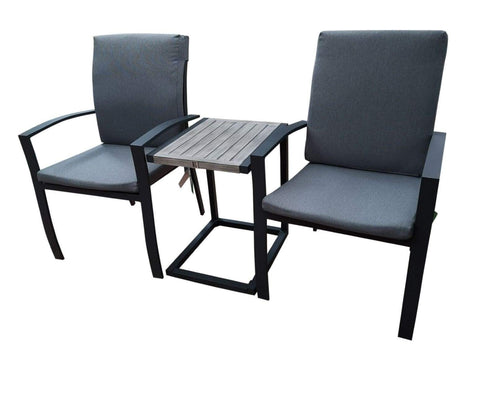 Leisuregrow Garden Furniture Set Leisuregrow Turin Duo Set In Graphite Grey